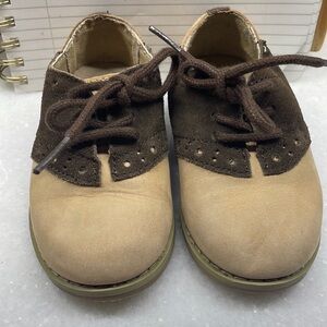 Janie and Jack Designer Toddler Boys Shoes Leather Brown Oxfords Size 7